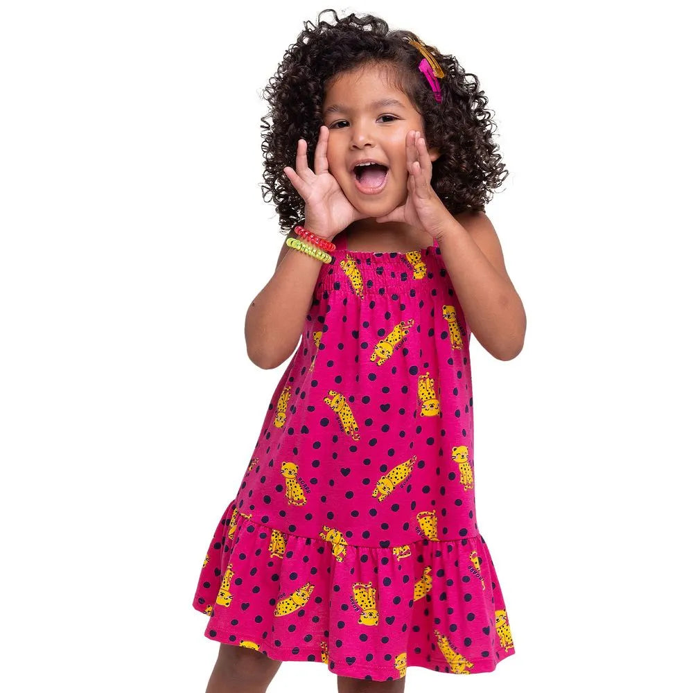 Vestido Infantil Kyly cat Media Malla