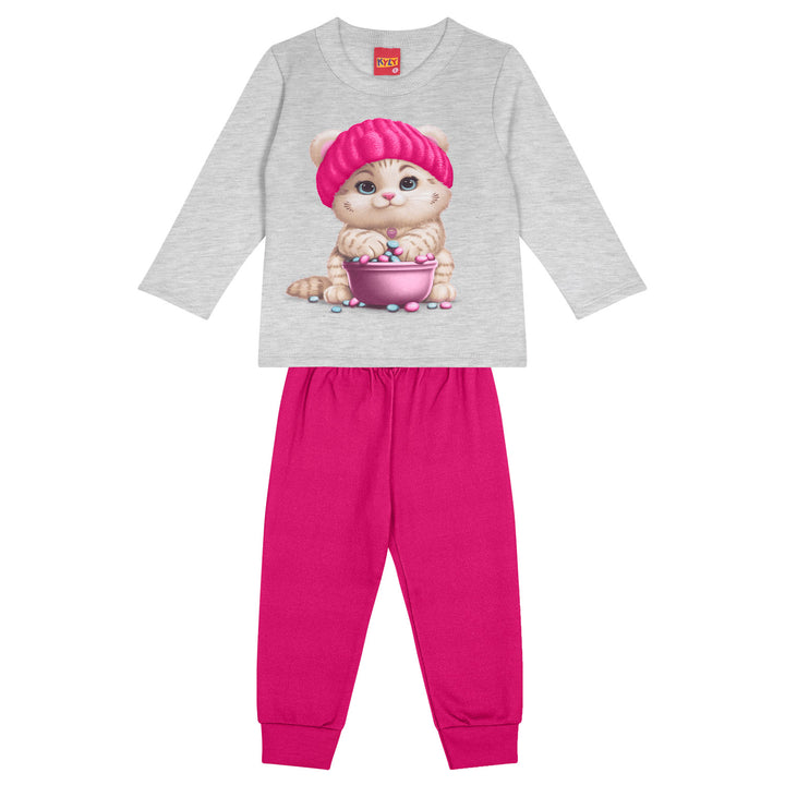 Conjunto sudadera pantalon gatito