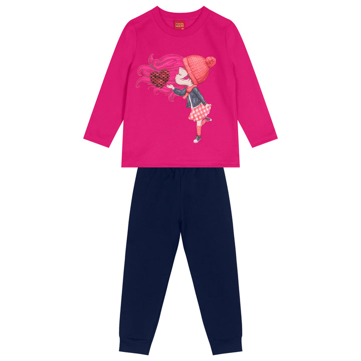 conjunto camiseta pantalon corazon