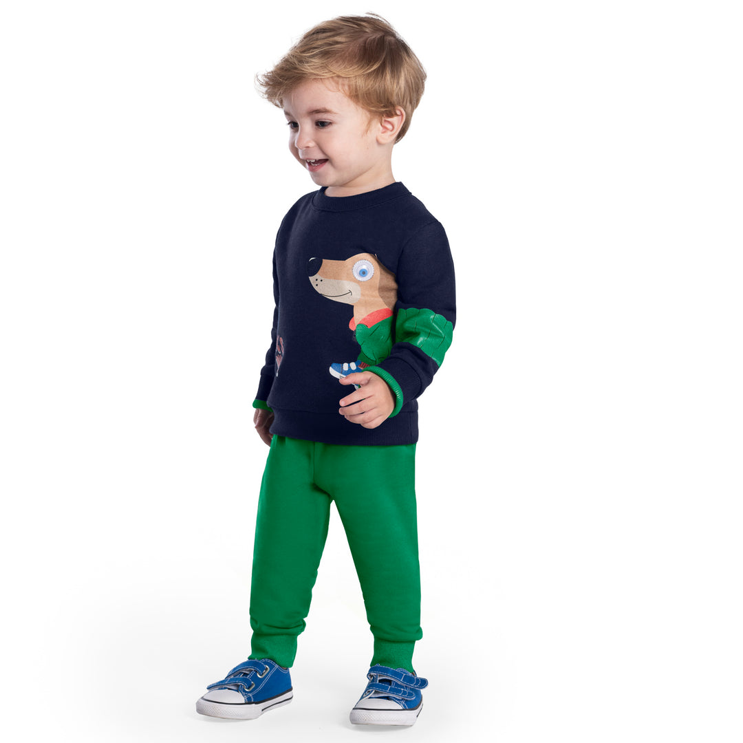 conjunto sudadera pantalon perro marino