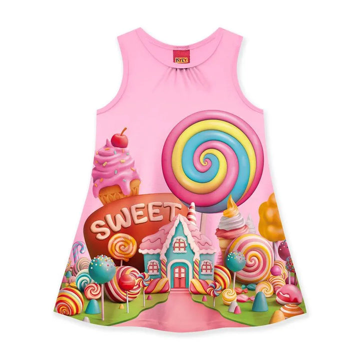 Vestido Infantil Kyly sweet Media Malla