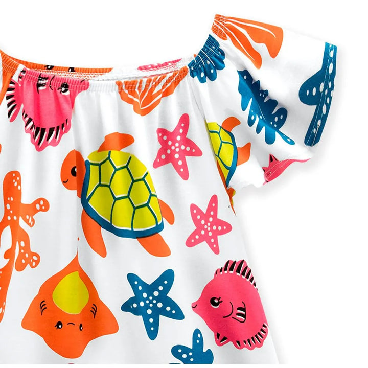 Vestido Infantil Kyly oceanic Media Malla