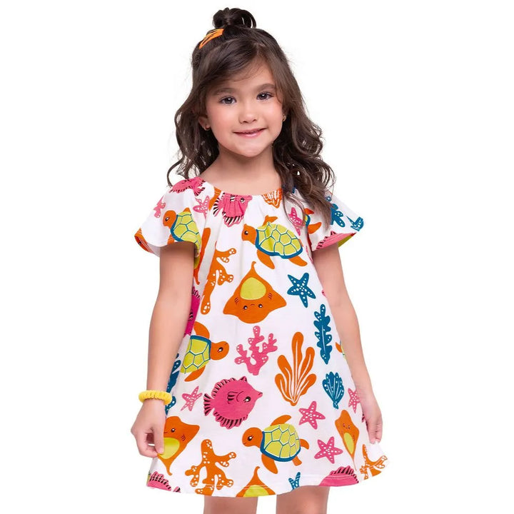 Vestido Infantil Kyly oceanic Media Malla