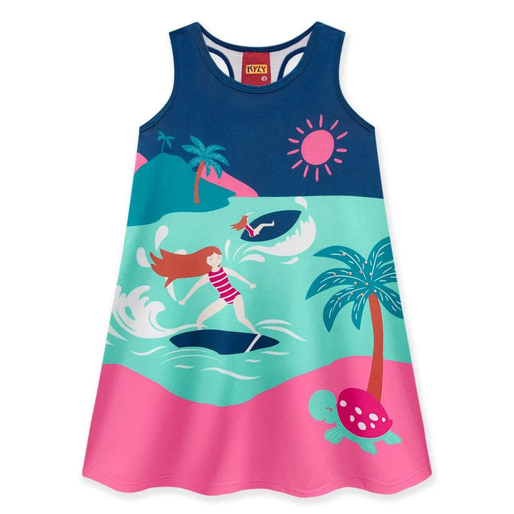 Vestido Infantil Kyly beach Media Malla