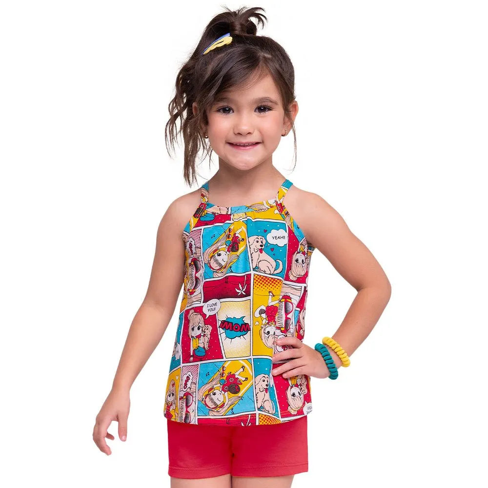 Conjunto niña Kyly mar Blusa + Pantalón Corto