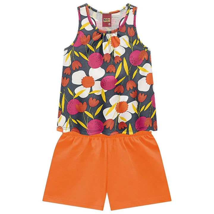 Conjunto niña Kyly flower Blusa + Pantalón Corto