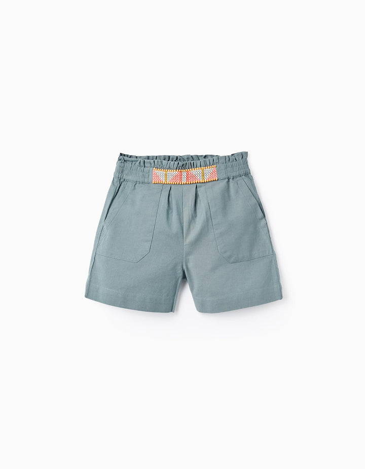 Pantalon corto  algodon y lino Monic