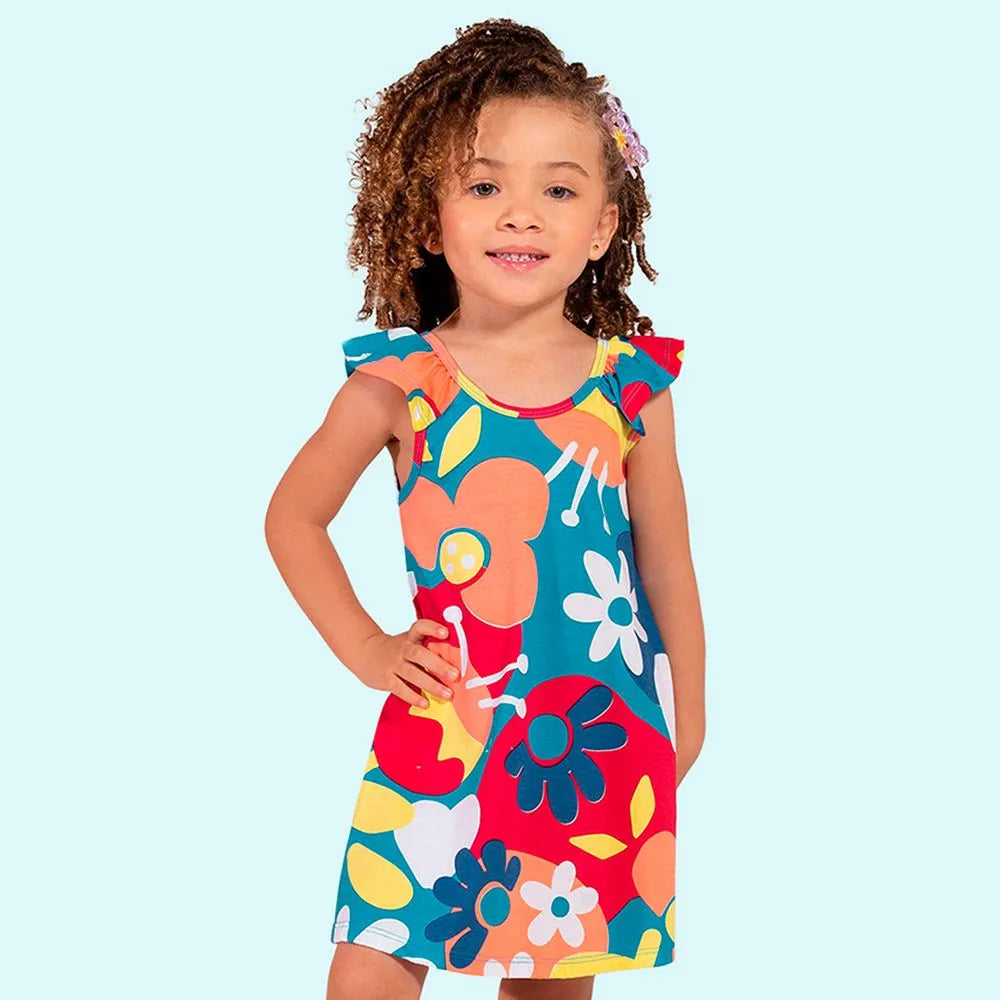 Vestido Infantil flower Nanai Media Malla