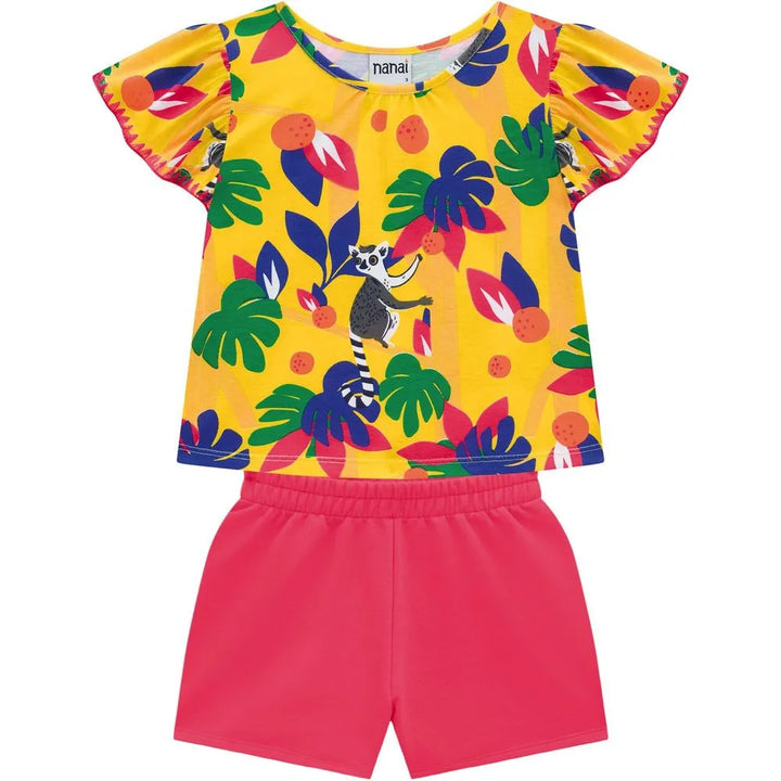 Conjunto niña mono Blusa + Pantalón Corto Nanai