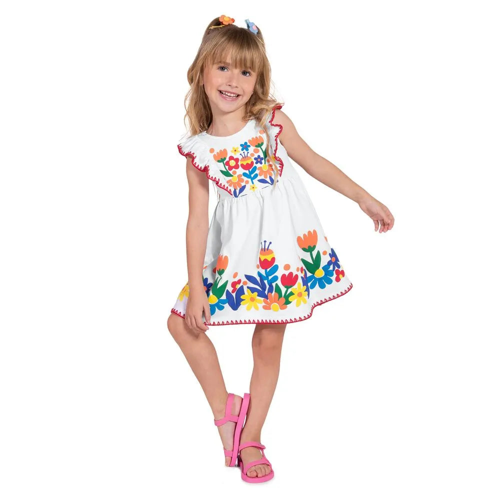 Vestido Infantil flores Nanai Algodón