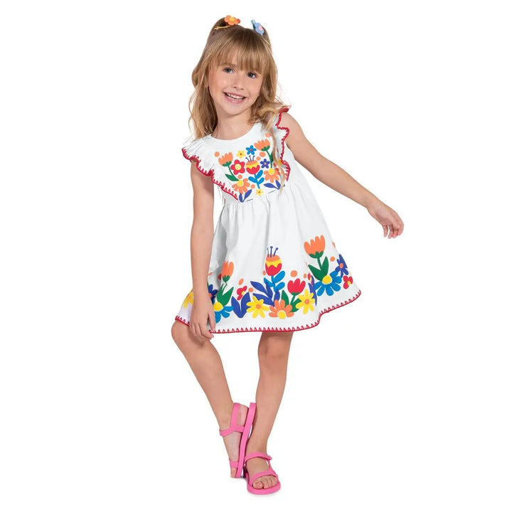 Vestido Infantil flores Nanai Algodón