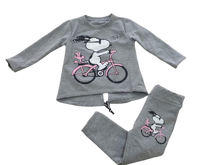 Conjunto algodon perchado camiseta pantalon snoopy